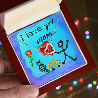 I Love You Mom Necklace - $20 Off Interlocking Hearts Necklace