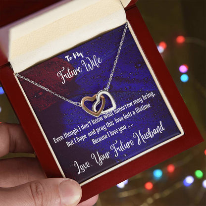 Love You Forever Interlocked Heart Necklace For Future Wife Interlocking Hearts Necklace