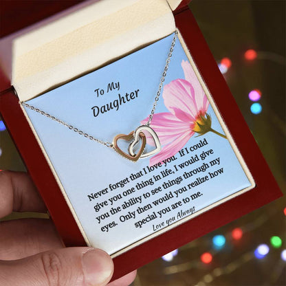 To My Daughter - Interlocking Hearts Necklace