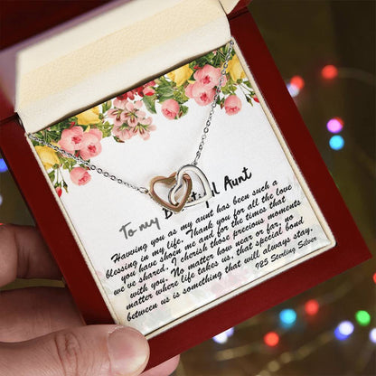 To My Beautiful Aunt Gift Necklace With Thoughtful Card Aunt Necklace Aunt Jewelry Aunt Appreciation Birthday Gift For Aunt Auntie Gift Interlocking Hearts Necklace