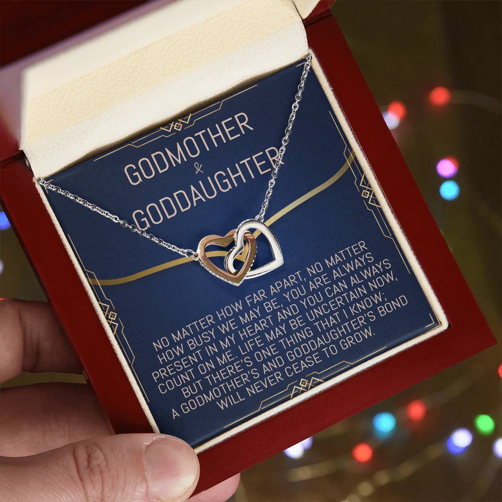 Godmother & Goddaughter Interlocking Hearts Necklace