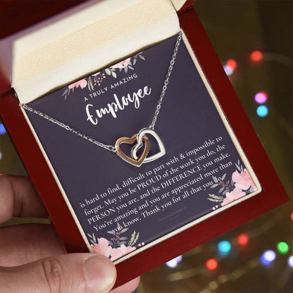 Gift For Employee Employee Appreciation Gift A Truly Amazing Employee Gift Interlocking Hearts Necklace