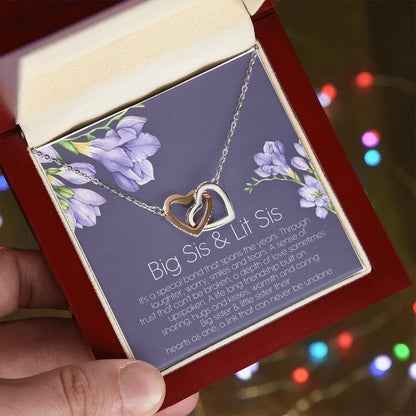 Big Sister And Little Sister Their Hearts As One Interlocking Hearts Necklace Birthday Gift