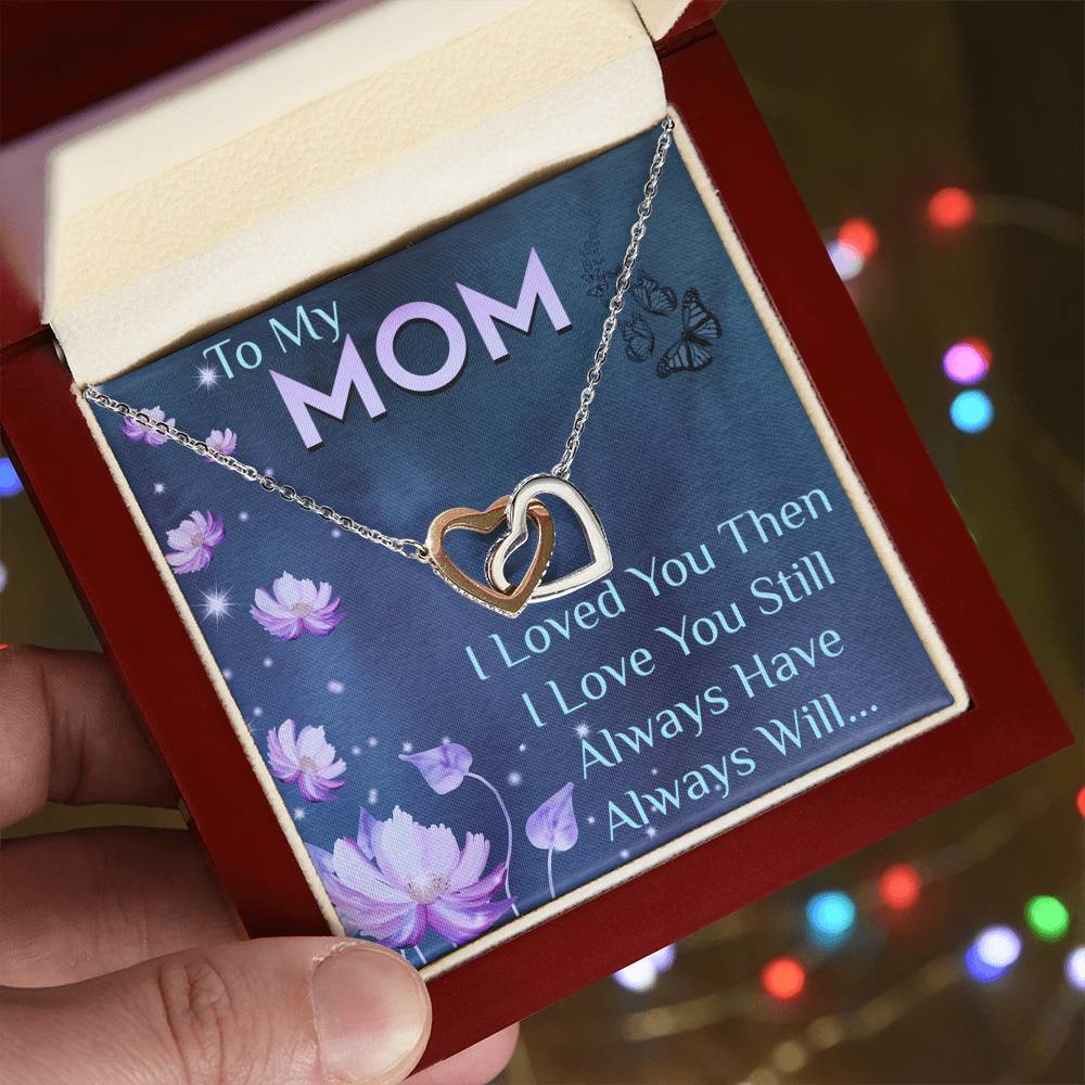 To My Mom - Interlocking Hearts Necklace