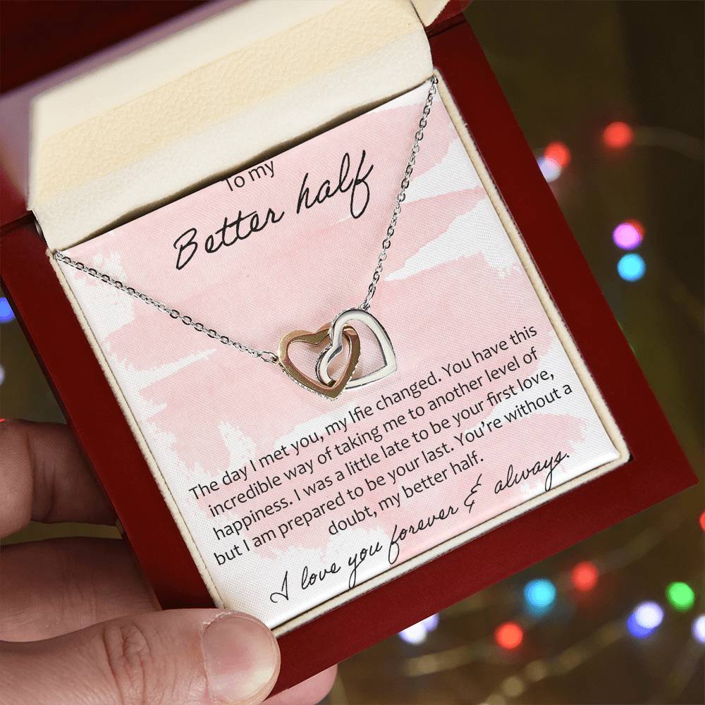 To My Better Half Interlocking Hearts Necklace
