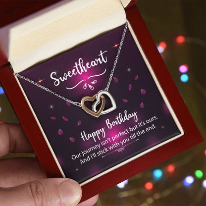 To Significant Other ? Sweetheart Happy Birthday ? Interlocking Hearts Necklace