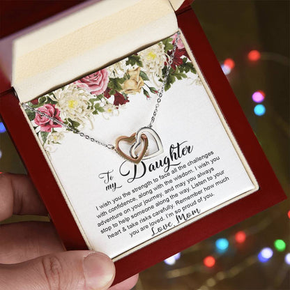 To My Daughter Necklace Gift Gift For Daughter From Mom Mother Daughter Interlocking Hearts Necklace Birthday Christmas Gift