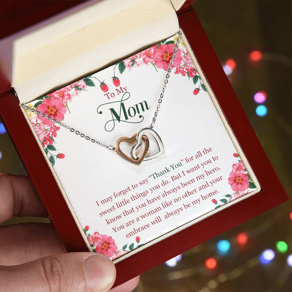 Mothers Day Interlocking Heart Necklace Gorgeous Gift For Mom Interlocking Hearts Necklace