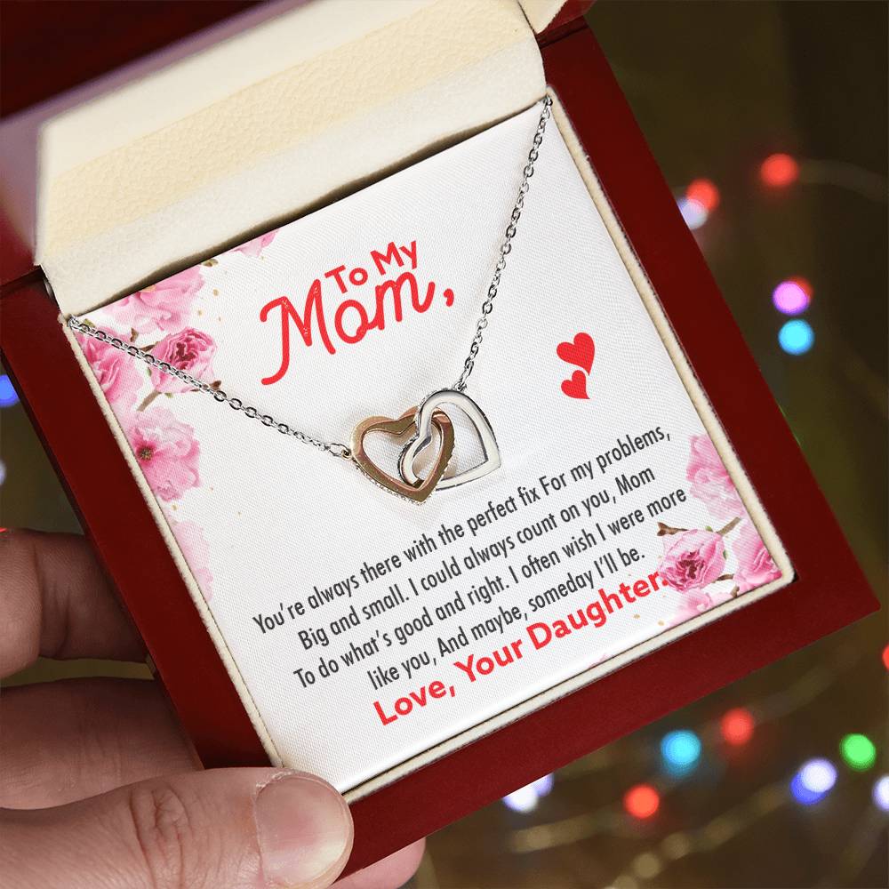 Gift For Mom - Interlocking Hearts Necklace