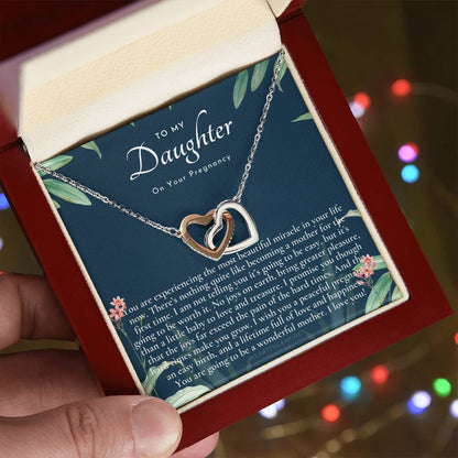 Pregnancy Gift For Daughter Baby Shower Gift Mom To Be Gift Expecting Mom Gift Pregnant Daughter Gift From Mom Interlocking Hearts Necklace