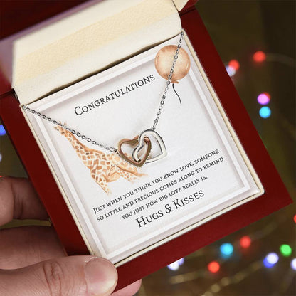 Congratulations Interlocking Hearts Necklace