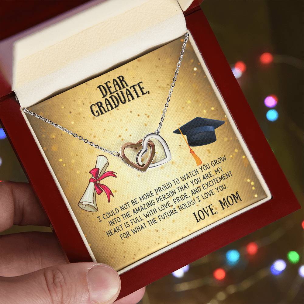 My Dear Graduate Interlocking Hearts Necklace