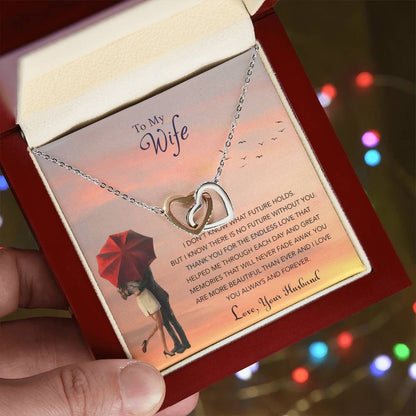 Gift For My Wife Interlocking Hearts Necklace