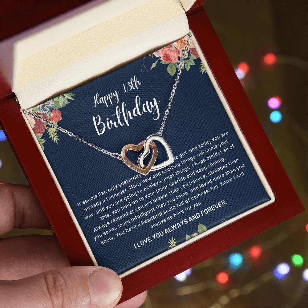 Happy 13Th Birthday Already Teenager Interlocked Hearts Necklace Interlocking Hearts Necklace