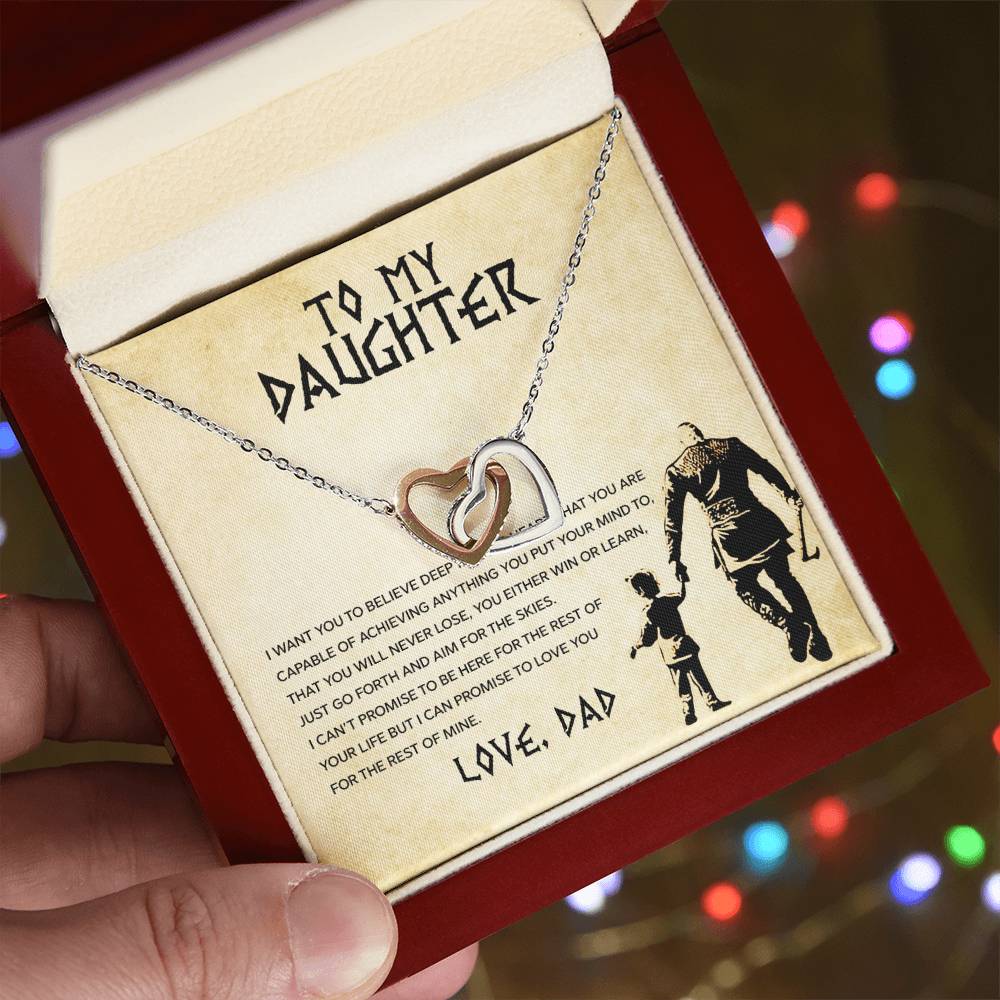 Go Forth And Aim For The Skies Interlocking Hearts Necklace