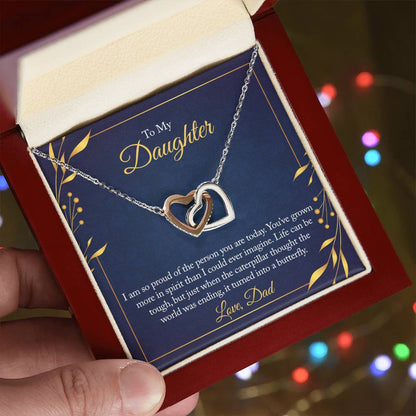 To My Daughter - I Am So Proud Of The Person You Are Today - Necklace Interlocking Hearts Necklace