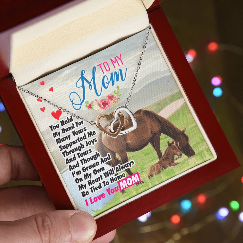 Gift For Mom- Interlocking Heart Necklace Interlocking Hearts Necklace