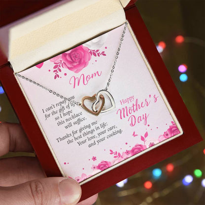 To My Mom Necklace Interlocking Hearts Necklace