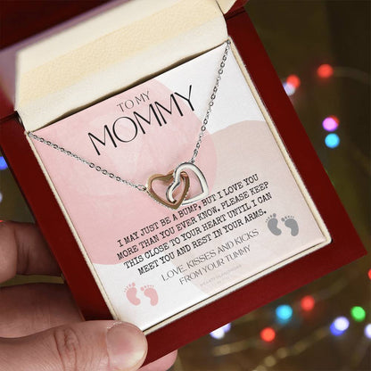 Mom To Be Necklace New Mom Necklace First Time Mom Necklace Pregnancy Gift New Mom Gift New Mommy Gift New Mom Gift Jewelry Interlocking Hearts Necklace