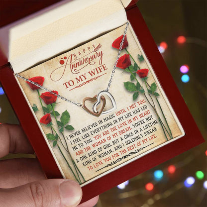 Lovly Gift For Anniversary - Gift For Wife Interlocking Hearts Necklace