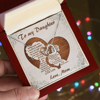 I'M Proud Of You - Best Gift For Daughter Interlocking Hearts Necklace