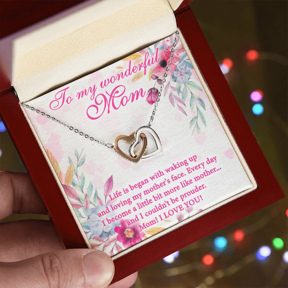 Gift For Mom Interlocking Hearts Necklace From Wonderful Proud Child