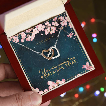 Empowering Gift Necklace For Women Interlocking Hearts Necklace