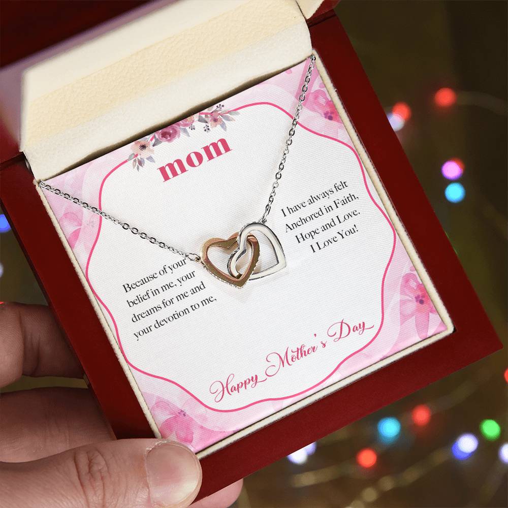 To My Mom Devotion Love You Always Interlocking Hearts Necklace