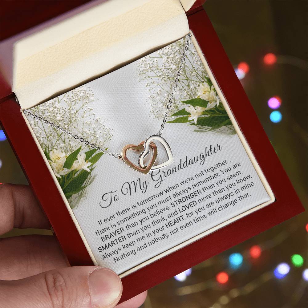 To My Granddaughter Necklace Gift For Granddaughter Necklace For Granddaughter Interlocking Hearts Necklace