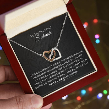 I Choose You For Life - Interlocked Hearts Necklace Interlocking Hearts Necklace