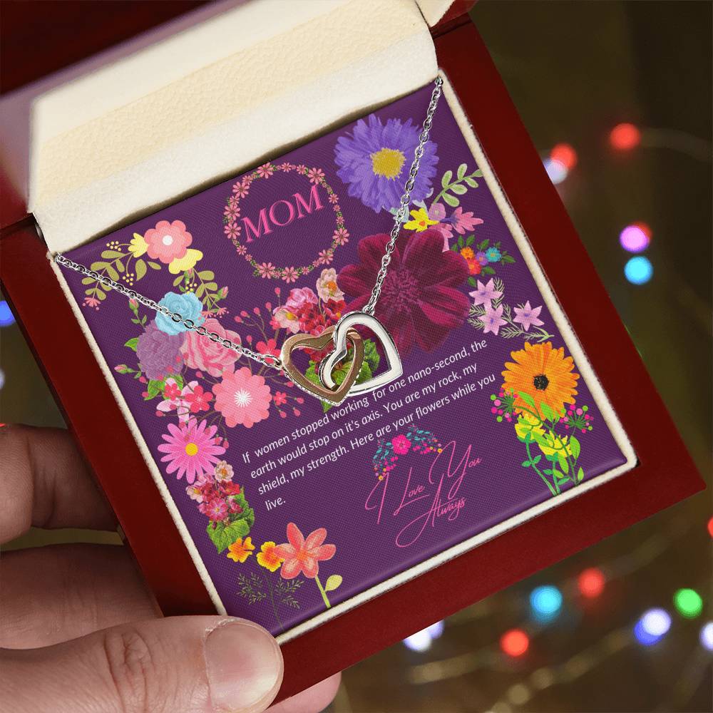 Happy Mother'S Day Locked Hearts Interlocking Hearts Necklace