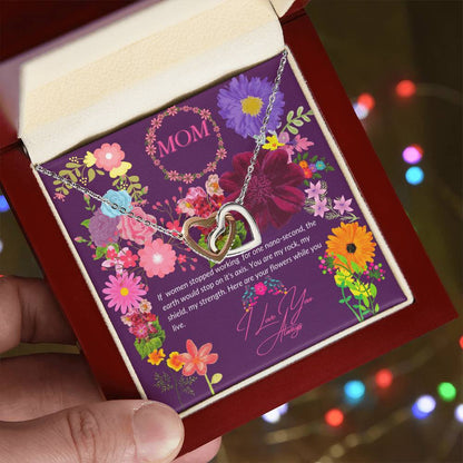 Happy Mother'S Day Locked Hearts Interlocking Hearts Necklace