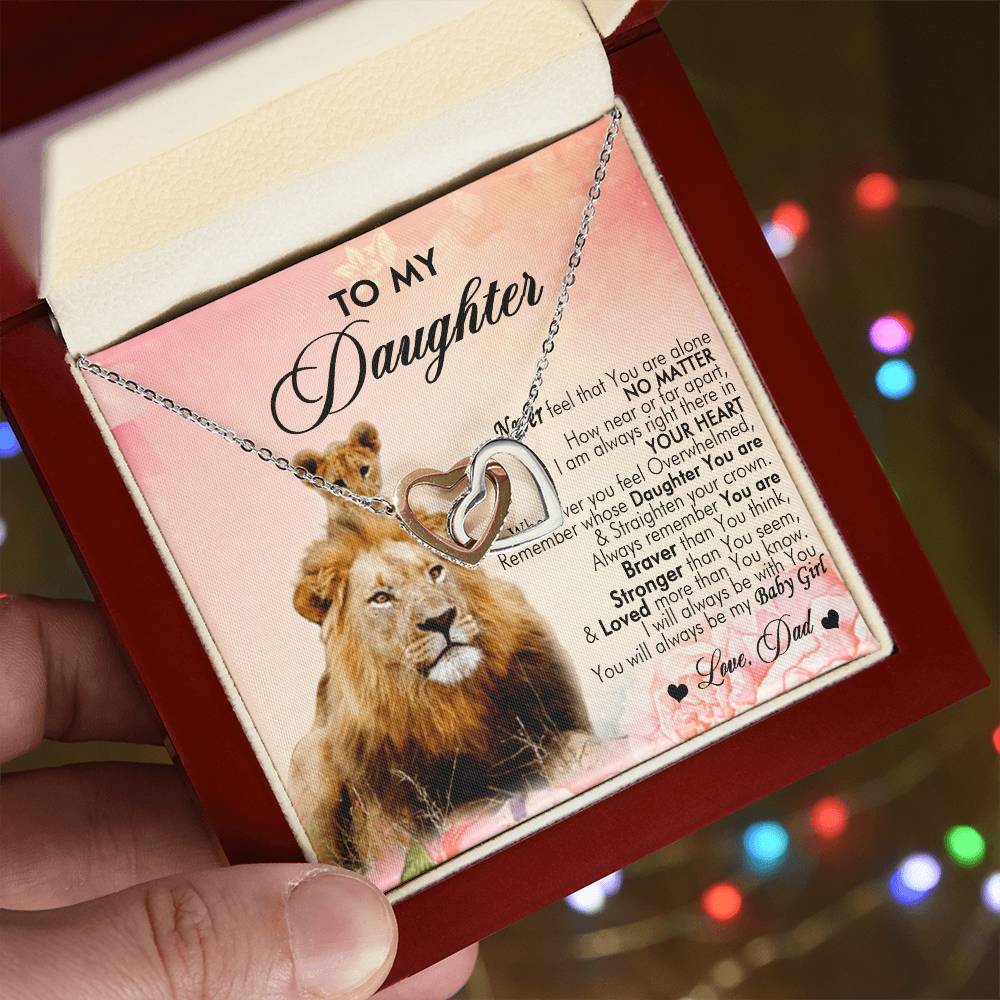 To My Daughter Interlocking Hearts Necklace