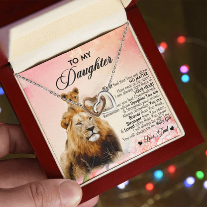 To My Daughter Interlocking Hearts Necklace