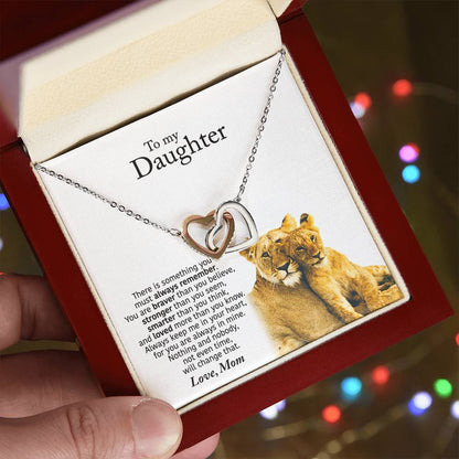 To My Daughter From Mom - Interlocking Hearts Necklace - Always Remember