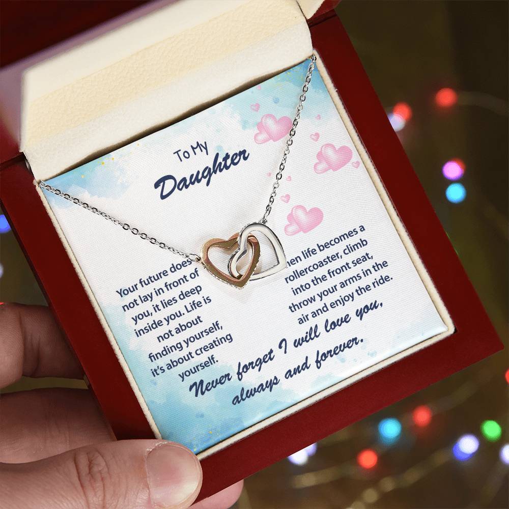 My Daughter Enjoy The Ride Necklace Interlocking Hearts Necklace