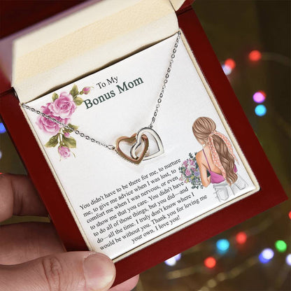 Step Mom Gift Bonus Mom Necklace Present For Stepmom For Mother'S Day Christmas Birthday Double Circles Mother - Necklace Interlocking Hearts Necklace