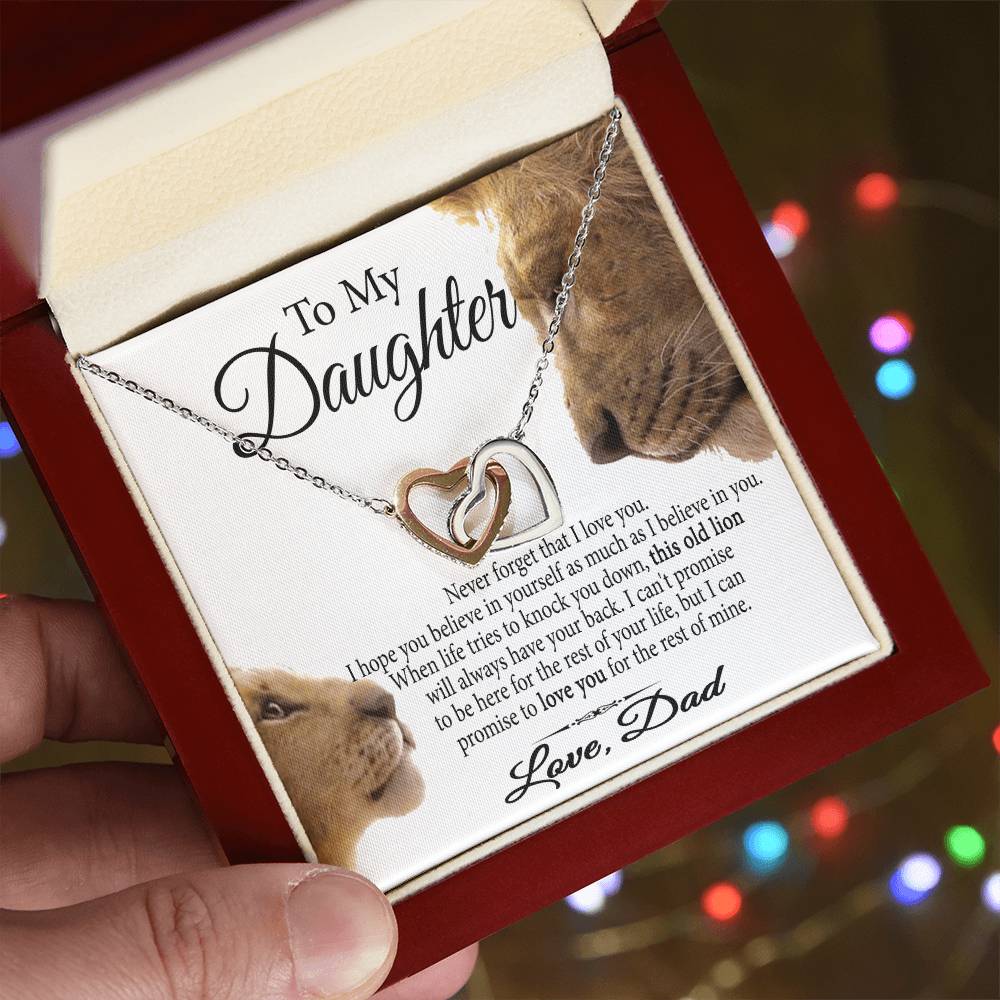 Gift To My Daughter Interlocking Hearts Necklace