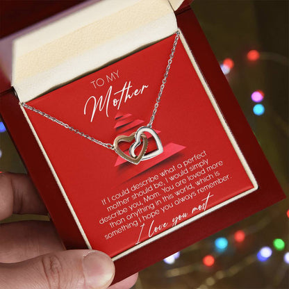 To My Mother Interlocking Hearts Necklace Message Card