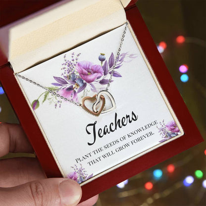 Best Gifts Forteachers From Students Interlocking Hearts Necklace