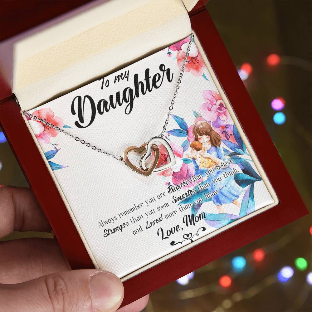 Necklace For Daughtergranddaughter Forever Love Necklace To My Daughter Necklaces From Mom Mother Dad Personalized To My Daughter Interlocking Hearts Necklace