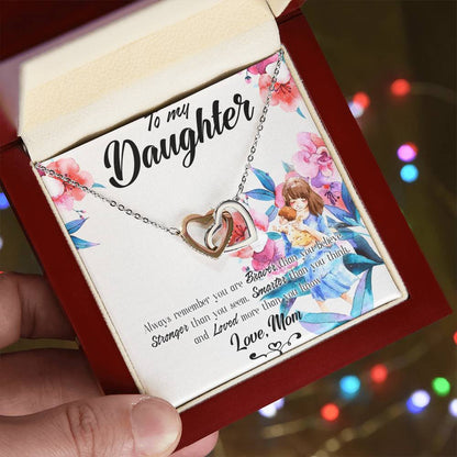 Necklace For Daughtergranddaughter Forever Love Necklace To My Daughter Necklaces From Mom Mother Dad Personalized To My Daughter Interlocking Hearts Necklace