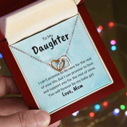 To My Daughter - Forever My Baby Girl Interlocking Hearts Necklace
