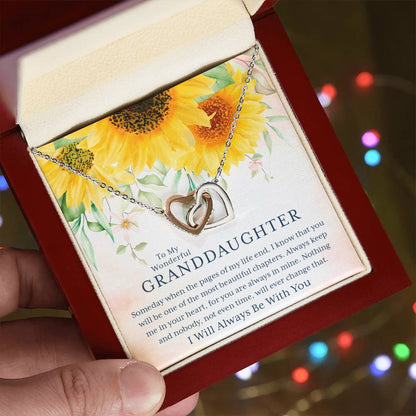 To My Wonderful Granddaughter – I Always Be With You – Necklace ?? Interlocking Hearts Necklace