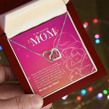 My Amazing Mom Interlocking Hearts Necklace