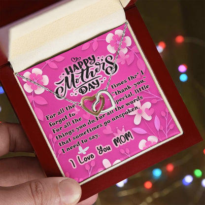 Happy Mothers Day - Interlocking Heart Necklace Interlocking Hearts Necklace