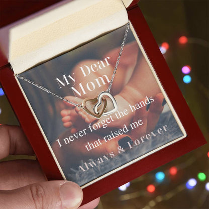 My Dear Mom - Interlocking Necklace Interlocking Hearts Necklace