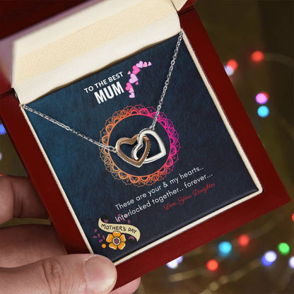 Heart Necklace For Mother By Daughter For Mother'S Day Interlocking Hearts Necklace