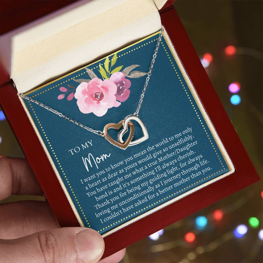 Gift For Mom Interlocking Hearts Necklace