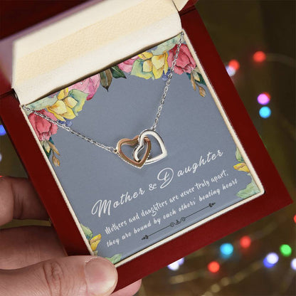 Mother Daughter Heart Interlocking Hearts Necklace
